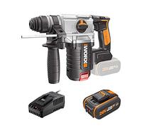 WORX WX380.1 Martillo SDS-PLUS Inalámbrico (20V Máx.) PowerShare, Motor Brushless, Batería 4,0 Ah, Tecnología Antivibración, Compacto y Potente