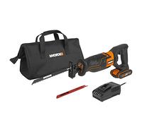 WORX WX500 Sierra de sable 20V PowerShare, Batería 2Ah, Control de velocidad variable, Cambio de cuchillas sin herramientas, Patín pivotante ajustable