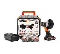 WORX WX801 Mini Amoladora 20V 2Ah 76mm 19500rpm, Discos Incluidos para Metal, Plástico y Mampostería, con Batería, Cargador y Maletín