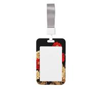 Woshuwo Field of Red and Gold - Funda para tarjetas de identificación deslizante, plástico duro, protector de etiqueta de nombre para enfermeras y oficina