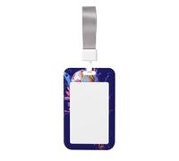Woshuwo Funda para tarjetas de identificación con diseño abstracto de arte pop shuttlecock de fútbol deslizante, plástico duro, protector de etiqueta de nombre para enfermeras y oficina