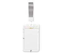 Woshuwo Funda para tarjetas de identificación de plástico duro con diseño de margaritas de acuarela y flores blancas, protector de etiqueta de nombre para enfermeras y oficina