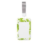 Woshuwo Funda protectora de plástico duro para tarjetas de identificación, diseño de acuarela, color verde lima