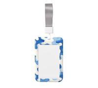 Woshuwo Milk Splash - Funda para tarjetas de identificación con textura abstracta de ondas de agua, plástico duro, protector de etiqueta de nombre para enfermeras y oficina