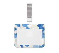 Woshuwo Milk Splash - Funda para tarjetas de identificación con textura abstracta de ondas de agua, plástico duro, protector de etiqueta de nombre para enfermeras y oficina