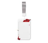 Woshuwo Red Bird - Funda para tarjetas de identificación deslizante de plástico duro para tarjetas de trabajo, protector de etiqueta de nombre para enfermeras y oficina