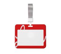Woshuwo Word Love On Red Simple Line - Soporte para tarjetas de identificación de plástico duro, protector de etiqueta de nombre para enfermeras y oficina
