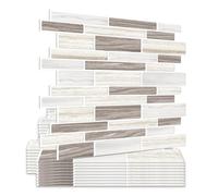 WoStick Pegatinas de Baldosas Engrosadas Azulejos Adhesivos 3D Pegatinas de pared Azulejos para Cocina y Baño,30.5 x 30.5 cm (10 Piezas)