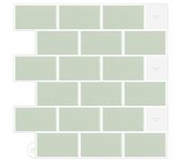 WoStick Vinilos Cocina Azulejos Adhesivos 3d Pegatinas de Baldosas Pared Blanco para la Cocina Baños (10-Piezas 30.5 x 30.5cm)