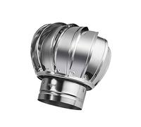 WOTZOV Tapa De Chimenea, Sombrerete Giratorio De Acero Inoxidable, Anti-Tiro Descendente Giratorio, Compatible con La Mayoría De Chimeneas Estándar, Herramienta De Ventilación De Turbina，150mm