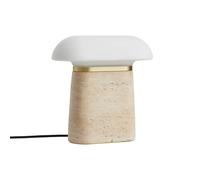 Nova Lámpara de Mesa Marfil Travertino/Opal