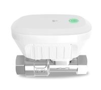 Wouueso Tuya WiFi - Válvula de agua con contador de agua, caudal de agua, indicador de temperatura del agua, controlador de aplicación inteligente, enchufe europeo
