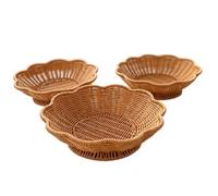 Woven Bread Basket - 3 Pieces Woven Fruit, Storage Organizer | Tabletop Wic | Tea Table Serving Tray Woven Bread Basket 3 Pieces Wo Bedroom Kitchen Dining Room Entryway Countertop Coffee Table Shop Store