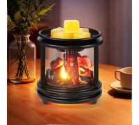 Wowlela Quemador eléctrico de cera con fogata, lámpara de fragancia eléctrica 3 en 1 para velas y aceites esenciales, lámpara de aroma para hogar, oficina, regalos y decoración