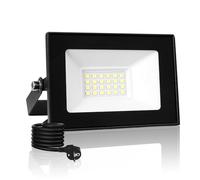 Wowspeed Foco LED Exterior con Enchufe - 20W 2000LM Super Luminoso 6500K Blanco Frío, IP66 Impermeable Proyector para Jardín, Taller, Garaje, Parking