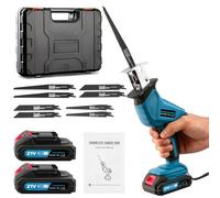 wowspeed Sierra de Sable, Sierra Electrica de Velocidad Variable de 0-4000 RPM, Sierra Eléctrica Inalámbrica para Madera de 21V, Sierra Metal, PVC con 2 Baterías, 8 Hojas de Sierra