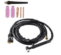 WP-17V Lift TIG Antorcha de soldadura con válvula de gas, cable de 4 m, 200 A, cabezal flexible, incluye boquillas de cerámica y pinzas para tungsteno de Ø2/2,4 mm