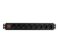 WP Rack Regleta eléctrica de 19 Pulgadas con 8 Tomas universales ITA 10/16 A y Tomas Schuko, Cable de 2 m, Enchufe Italiano 16 A, 250 V/3500 W