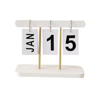 WQAPVHBG Calendario decorativo, calendario diario perpetuo de madera, visualización creativa de la fecha del mes, página de giro creativa, visualización moderna de la fecha para oficina, hogar, 20 x 8