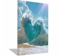 WQBQKKX Cuadros Decoracion Salon mar ola oceano Lienzos decorativos Nubes Pintura Imagen cuadros decoracion salon dormitorios baño Pasillo（Azul 11-40x60cm Enmarcado