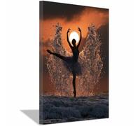 WQBQKKX Decoración mural lienzo horizonte mar abierto abstracto Mujer Cuadro Sobre Lienzo Moderno Dormitorio Cocina Cuadros Pared Imágenes Wall Art（Naranja 16-20x30cm Enmarcado