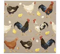 WRAPAHOLIC 50 servilletas de cóctel de gallinas de gallos - 3 capas de acuarela de pollo de granja servilletas de mano para fiesta de granero, fiesta de granja y suministros de granja - 5 x 5 pulgadas