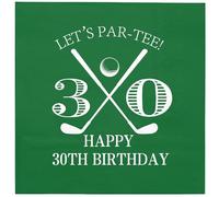 WRAPAHOLIC 50 servilletas de papel de golf para 30 cumpleaños, 3 capas, 30 años, servilletas desechables para fiestas de cumpleaños, fanáticos del golf, hombre, 6.5 x 6.5 pulgadas