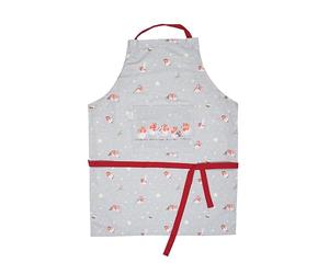 Wrendale Christmas Apron Robin - Delantal de algodón, gris, Talla única