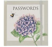 Wrendale Designs by Hannah Dale - Libro de contraseñas ilustrado de bolsillo con hortensias, 104 mm x 109 mm