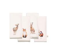 Wrendale Designs - Juego de 4 servilletas de tela de animales del bosque de Woodlanders