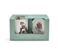 Wrendale Designs - Juego de taza y posavasos Piggy in The Middle