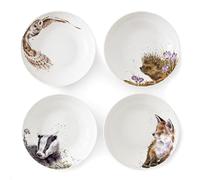 Wrendale Designs Royal Worcester - Juego de 4 cuencos de cerámica para pasta (22 cm)