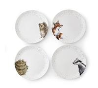 Wrendale Designs Royal Worcester - Plato de cerámica (26 cm), diseño de zorro y búho