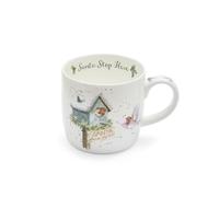 Wrendale Designs Royal Worcester Santa Stop Here - Taza de 0,3 l con petirrojos