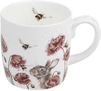 Wrendale Designs Royal Worcester - Taza de cerámica (0,3 L), diseño con texto en inglés "Let It Be Hare and Bee"