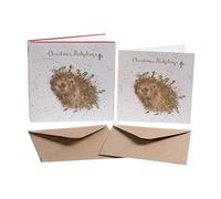 Wrendale - XB020 - Navidad, juego de tarjetas, ocho tarjetas, erizo, cartón, con sobre