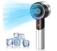 Wrischan Ventilador de Mano, Mini ventilador USB, Alta Velocidad Ventiladores Portátil, 4 Niveles, Máximo 7500 RPM, Pequeño Ventilador de Bolsillo para Hogar, Oficina y Exterior(Negro Plata)