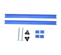 WRITWAA 1 Juego de Guías de Corte Transversal para de Mesa - Rieles para Mesa de Fresadora - Accesorios para Carpintería Diy Incluye Bloques Deslizantes M6 M8, Pernos en T Y Perilla Azul