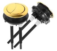 WRITWAA 2 Piezas Botón Doble Dorado para Cisterna de Inodoro 48mm | ABS Acabado Cepillado, Diseño Redondo, Volumen Seleccionable, Instalación Rápida para Depósito y Tapa