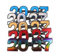 WRITWAA 5 Piezas Gafas y Diseño Portátil de Fiesta con Lente Transparente para Año 2027 en Color Rojo para Eventos y Actividades Grupales