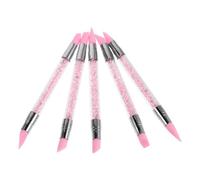 WRITWAA 5 Unidades Bolígrafos de Silicona Doble Punta para Uñas Diseño, Material Acrílico y Silicona, Adecuado para Demostraciones de Decoración en Uñas y Salón de Manicura