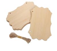 WRITWAA Letrero de Madera Maciza en Blanco Cuerda de Lino, Superficie Lisa y Decorativa para Manualidades y Decoración del Hogar, Tamaño Grande 23x15x0,3 Cm