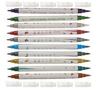 WRITWAA Rotuladores de Esmalte para Uñas Doble Punta 10 Colores Kit para Decoración DIY y Diseño Profesional de Uñas