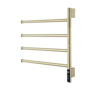 WRJAHCG Toallero Electrico Baño Giratorio 180° Secatoallas Electrico Pared | Calienta Toallas Electrico A Pared Acero Inoxidable Calentador de Toallas, Giratorio 180° Radiador Con Termostato,Oro