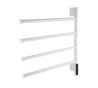 WRJAHCG Toallero Electrico Baño Giratorio 180° Secatoallas Electrico Pared | Calienta Toallas Electrico A Pared Acero Inoxidable Calentador de Toallas, Giratorio 180° Radiador Con Termostato,blanca