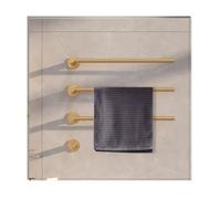 WRJAHCG Toallero Electrico Baño Secatoallas Electrico Pared Acero INOX | Calentador De Toallas Radiador De Calefacción Con Pantalla LED Termostato,Temporizador,Oro,3 bars