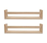 Wrtysully EstanteríA de 2 Piezas, EstanteríA de Pared Flotante de Madera Natural para NiñOs, Estantes de GuarderíA para Pared, DecoracióN de BañO, Estante de de Cocina