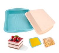 WSAMJIN 2 Piezas Molde de Pan de Silicona, Moldes Bizcocho Silicona Cuadrado, Moldes Reposteria Siliconas Molde para Hornear Tostadas para Horno, Freidora de Aire (26,5×24,5×5 cm)