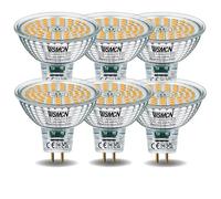 WSMCN Bombillas LED GU5.3 MR16 Blanco Cálido 3000K 550 Llúmenes, 6.5 W Equivalente a 55W Halógeno, AC/DC 12V, Foco Sin Parpadeo con Ángulo de haz de 120°, No Regulable, Paquete de 6
