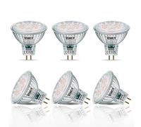 WSMCN Bombillas LED GU5.3 MR16 Blanco Cálido 3000K 550 Lúmenes, 6.5W Equivalente a 50W Halógeno, AC/DC 12V, Foco Sin Parpadeo con Ángulo de haz de 38°, No Regulable, Paquete de 6